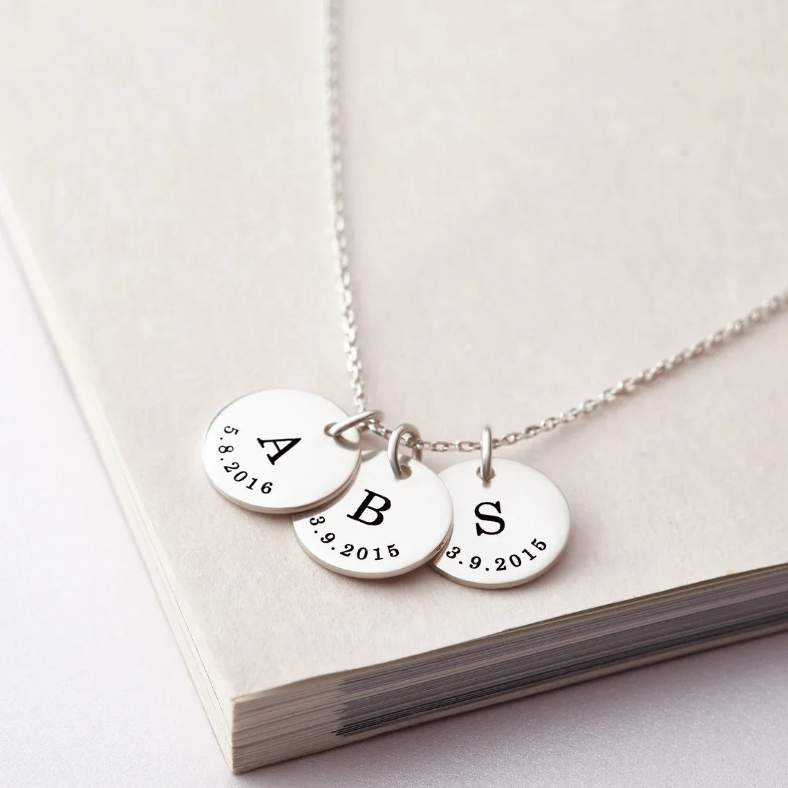 Children’s Initial Charm Necklace for Mom Silver