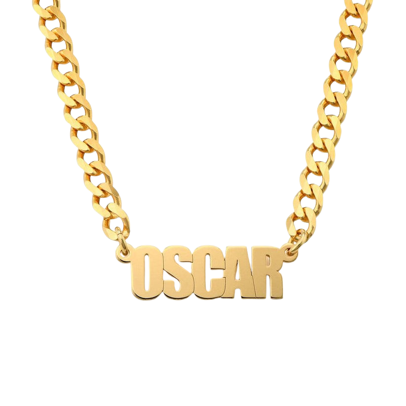 Bold Personalized Name Necklace Gold
