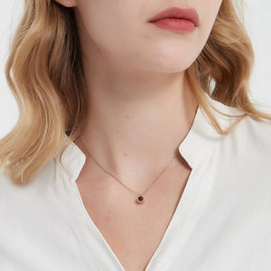 Circle Pendant Photo Necklace Gold