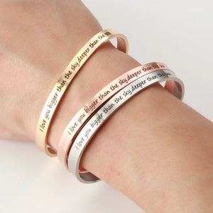 Engraved Custom Cuff Bracelet Rose Gold