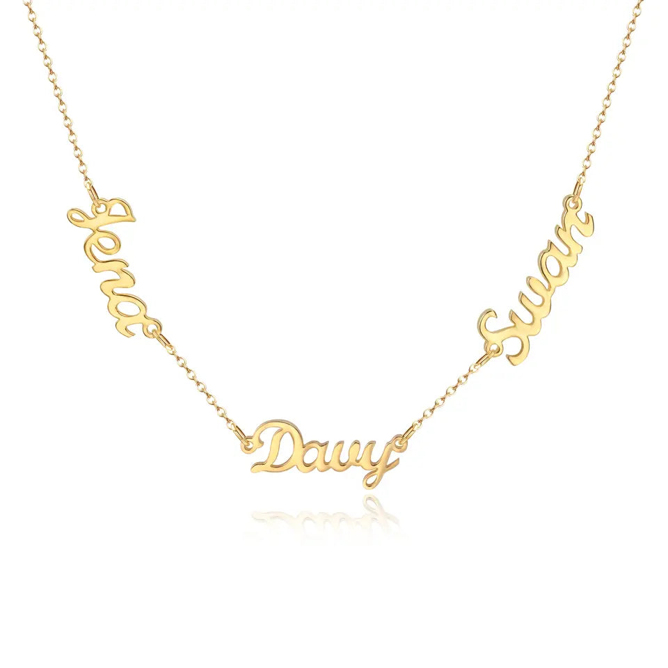 Multiple Names Necklace Gold