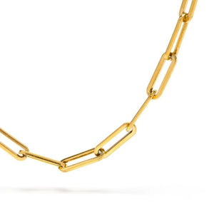 Paperclip Link Chain Necklace Gold