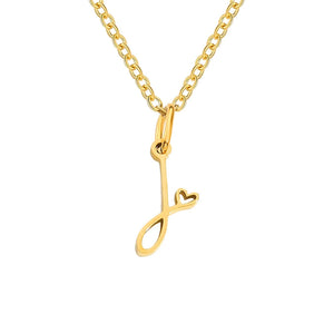 Paris Initial Necklace with Heart Accent