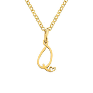 Paris Initial Necklace with Heart Accent