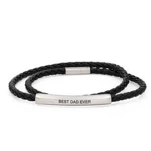 Personalized Double-Layer Leather Bracelet Brown