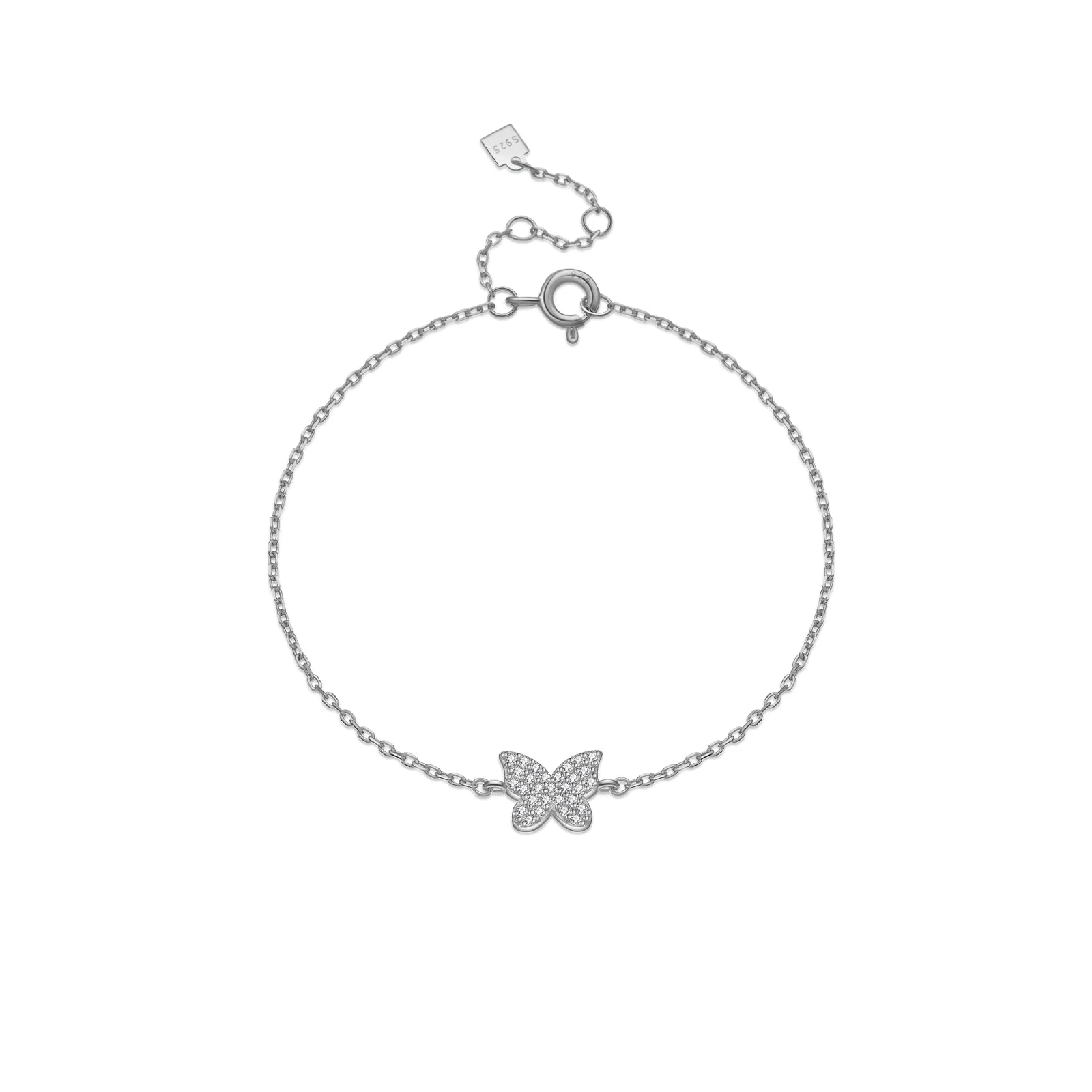 925 Sterling Silver Dainty Butterfly Bracelet