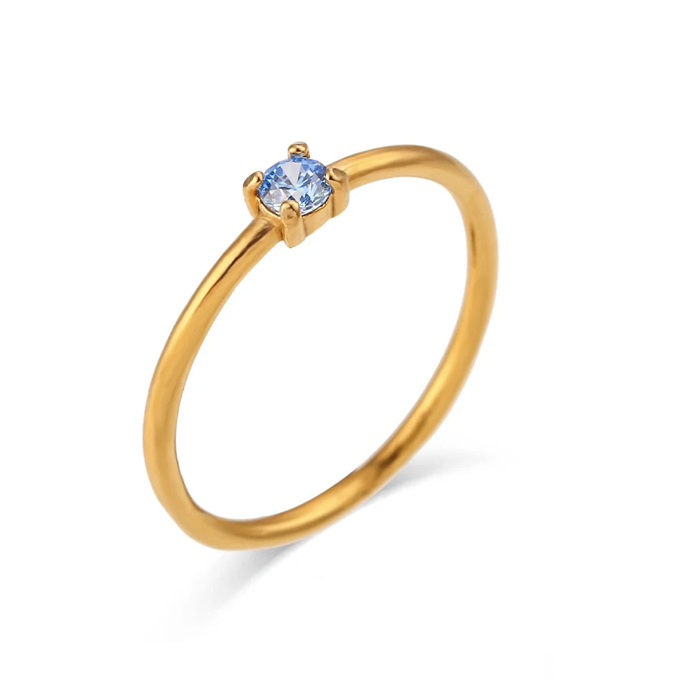 Minimalistic Gold Birthstone Ring