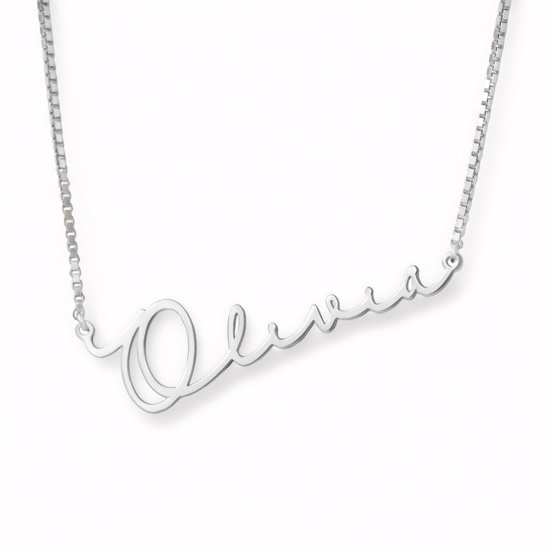 Paris Custom Name Necklace Silver