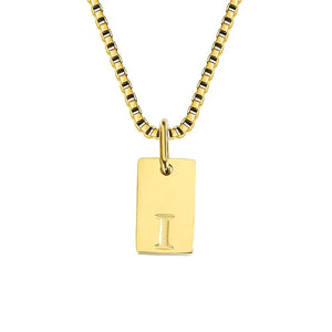 Single Initial Engraved Charm Necklace