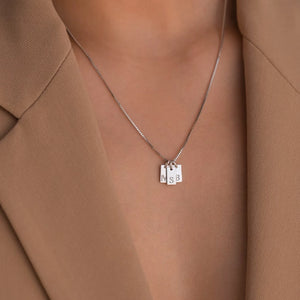 Single Initial Engraved Charm Necklace