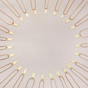 Single Initial Engraved Charm Necklace