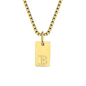 Single Initial Engraved Charm Necklace