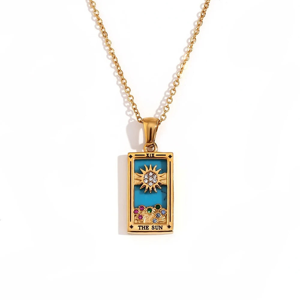 THE SUN© — Rectangle Pendant Necklace Gold