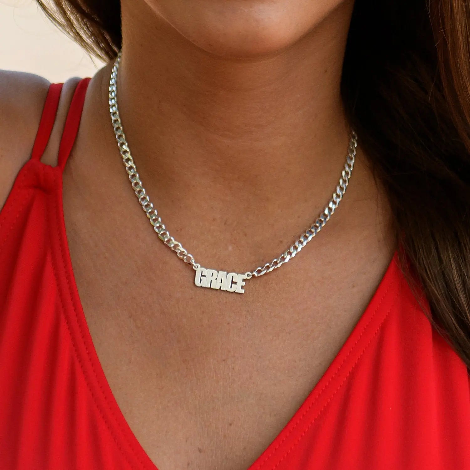 Bold Personalized Name Necklace Gold