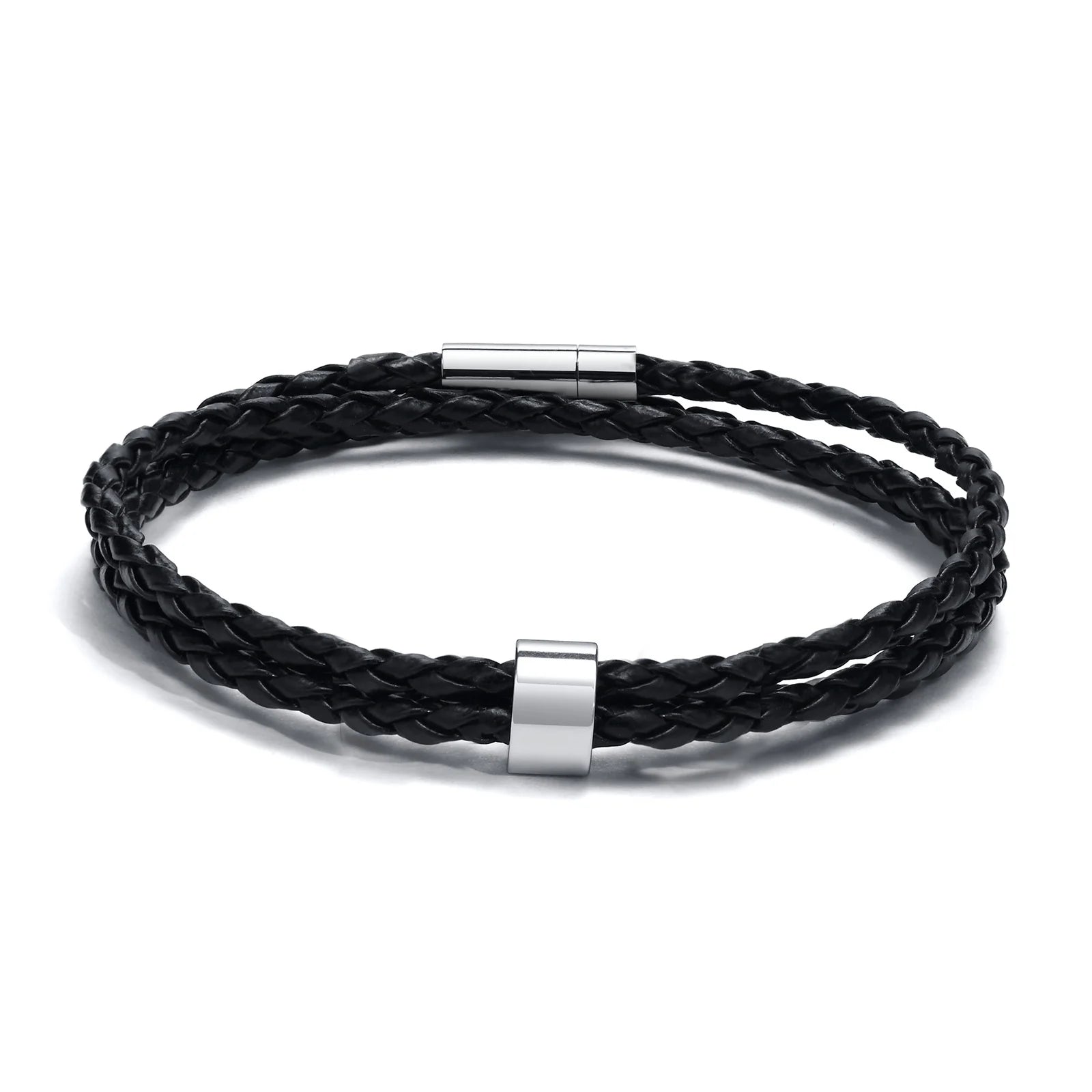 Engraved Custom Leather Braided Bracelet
