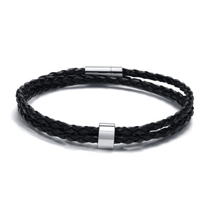 Engraved Custom Leather Braided Bracelet