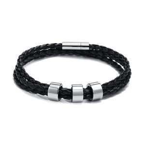 Engraved Custom Leather Braided Bracelet