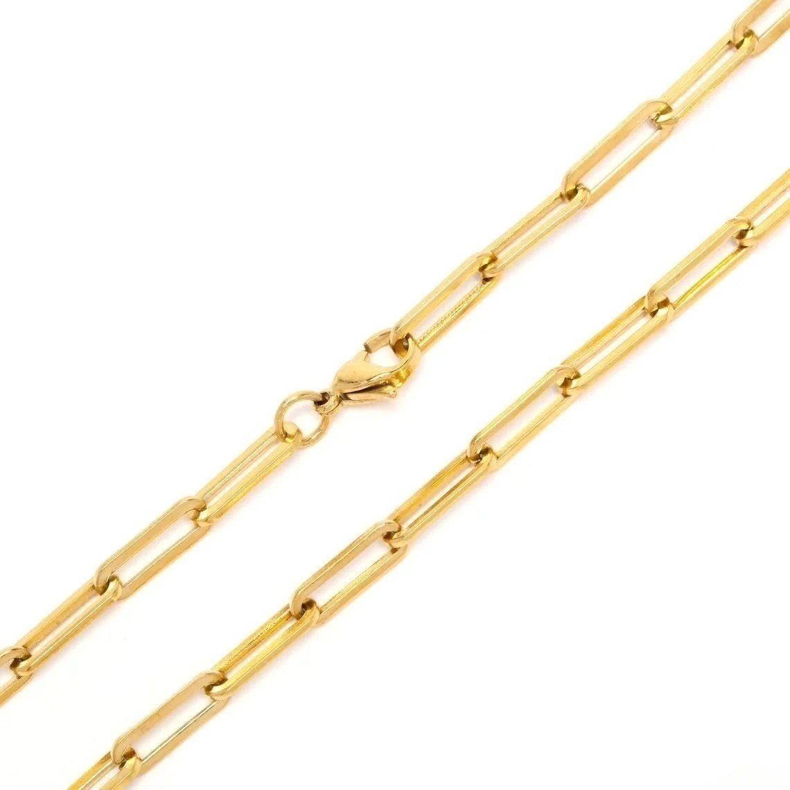 Paperclip Link Chain Necklace Silver