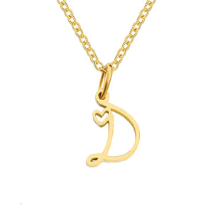 Paris Initial Necklace with Heart Accent