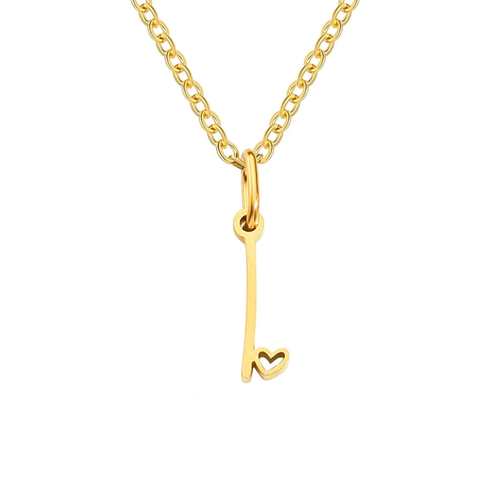 Paris Initial Necklace with Heart Accent