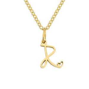 Paris Initial Necklace with Heart Accent