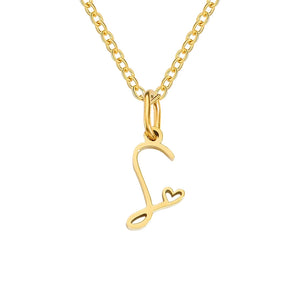 Paris Initial Necklace with Heart Accent