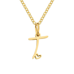 Paris Initial Necklace with Heart Accent