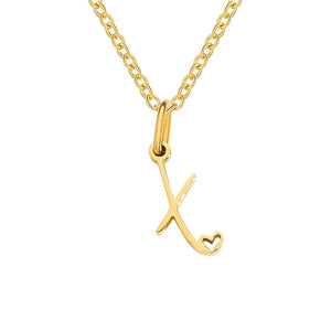 Paris Initial Necklace with Heart Accent