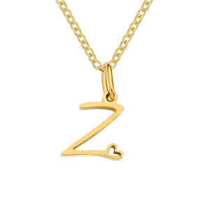Paris Initial Necklace with Heart Accent