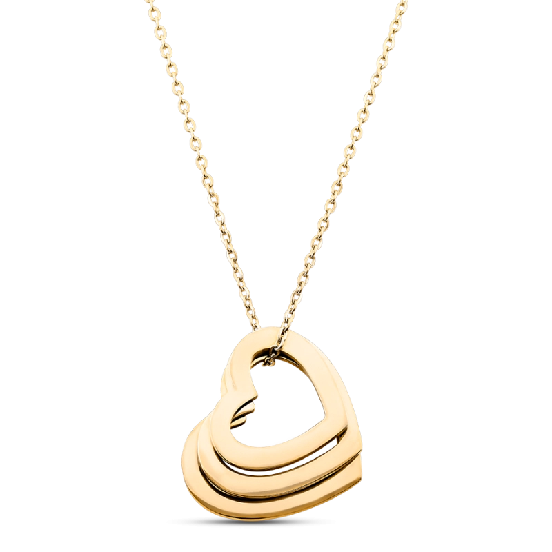Personalized Heart Pendant Name Necklace Gold