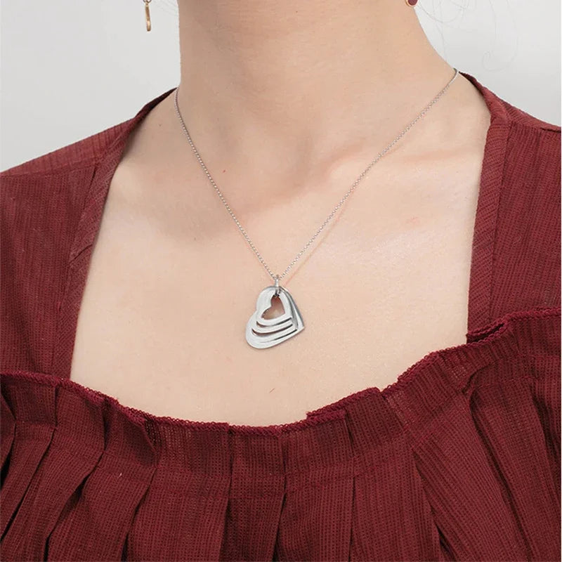 Personalized Heart Pendant Name Necklace Silver