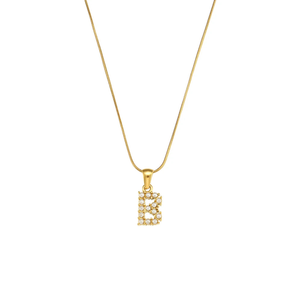 Classic Pearl Initial Necklace