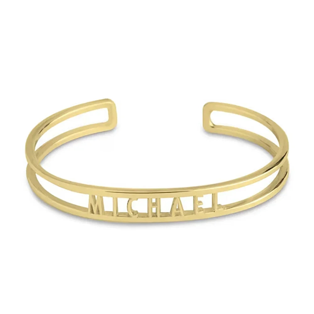 Cuff Name Bracelet Gold