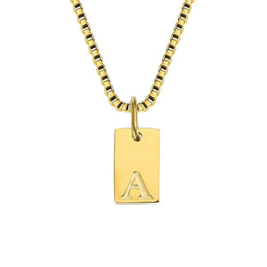 Single Initial Engraved Charm Necklace