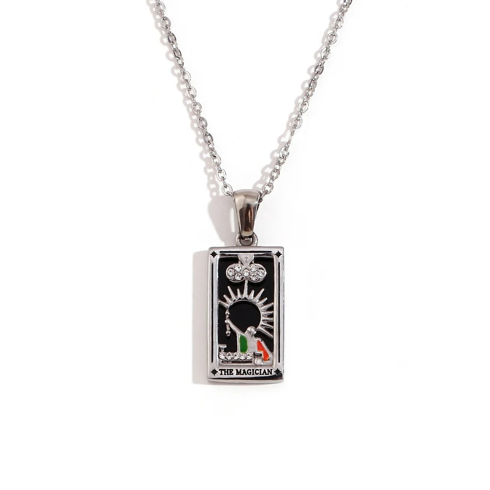 THE MAGICIAN© — Rectangle Pendant Necklace Silver